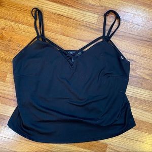 Black forever 21+ strappy crop top sz 2X